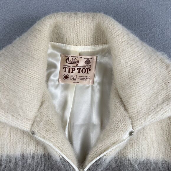 Vintage Caldwell Tip Top Sweater Womens XL Striped Full Zip Wool Long Sleeve - Picture 2 of 12